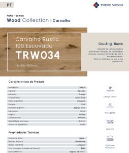 FT TRW034 Carvalho Rustic 190 Escovado