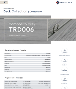 FT TRD006 – Deck Compósito Grey